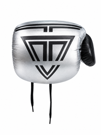 THRIAMVOS 10oz Competition Boxing Gloves – 100% Cowhide Leather, Silver/Purple